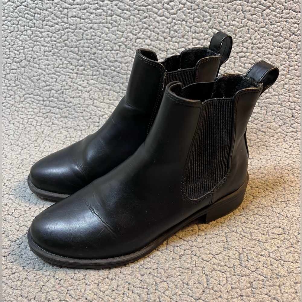 H&M‎ Chelsea Ankle Boots Womens Size 37 Black Faux Leather Size 6.5